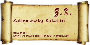Zathureczky Katalin névjegykártya